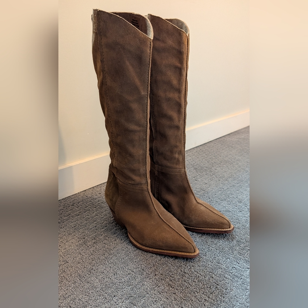 Free People Taupe Heeled Boots